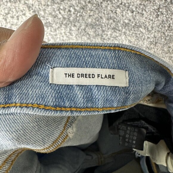 Zara Jeans Womens 10 Light Wash The Dreed Flare Raw Hem Distressed Denim Cropped - Picture 7 of 9